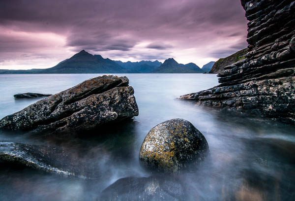 Coastline of Elgol with The Cuillin mountains backdrop