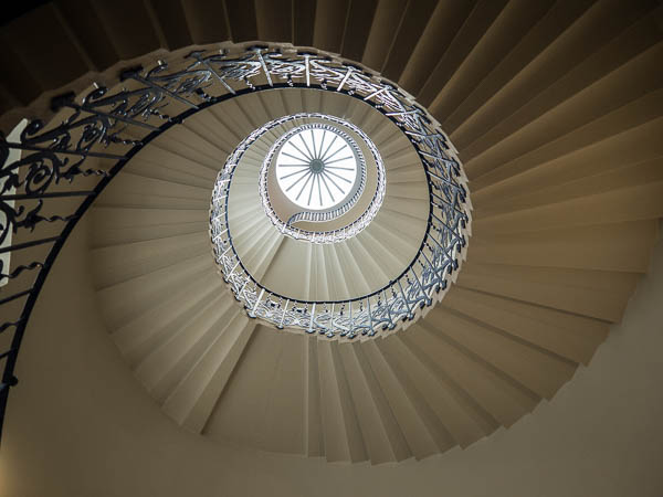 Spiral staircase by Christopher Wren in Greenwich Maritime London